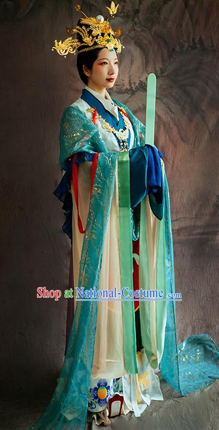 China Song Dynasty Court Woman Hanfu Dress Traditional Dunhuang Frescoes Goddess Historical Costumes Ancient Empress Garment Clothing Full Set