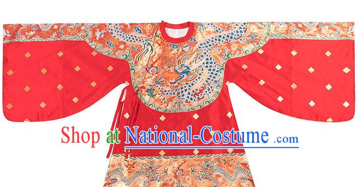 China Ancient Empress Garment Clothing Ming Dynasty Court Woman Red Hanfu Robe Traditional Wedding Historical Costumes