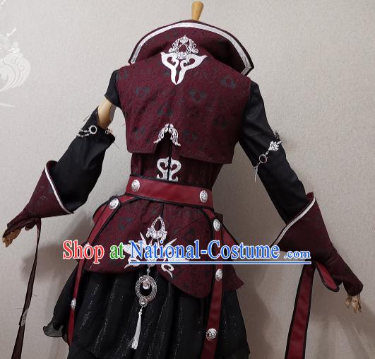 China Ancient Female Knight Dress Outfits Traditional JX Online Swordswoman Clothing Cosplay Heroine Garment Costumes