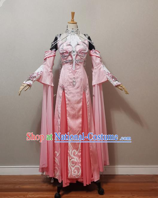 Professional China Traditional Imperial Consort Clothing Cosplay Goddess Garment Costumes Ancient Palace Beauty Pink Dress Outfits