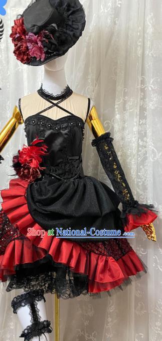 Top Cosplay Angel Black Short Dress Halloween Fancy Ball Garment Costume Cartoon Gothic Princess Clothing