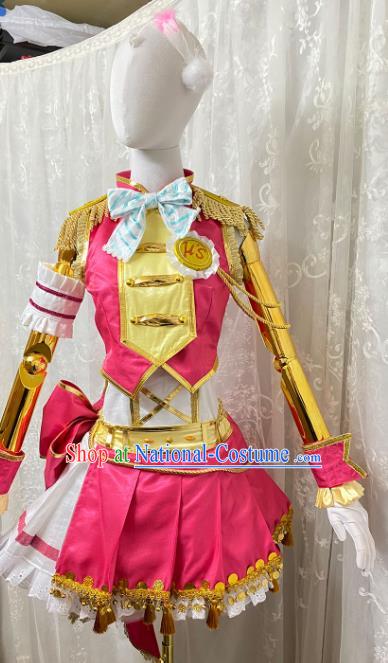 Top Halloween Fancy Ball Musician Garment Costume Cartoon Girl Group Dance Clothing Cosplay Angel Rosy Dress Outfits