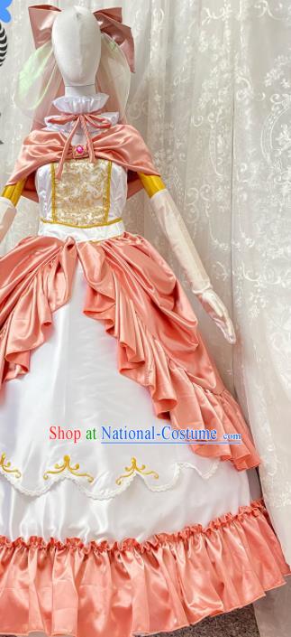 Top Cartoon Magic Girl Clothing Cosplay Baroque Princess Pink Dress Outfits Christmas Day Performance Angel Garment Costume