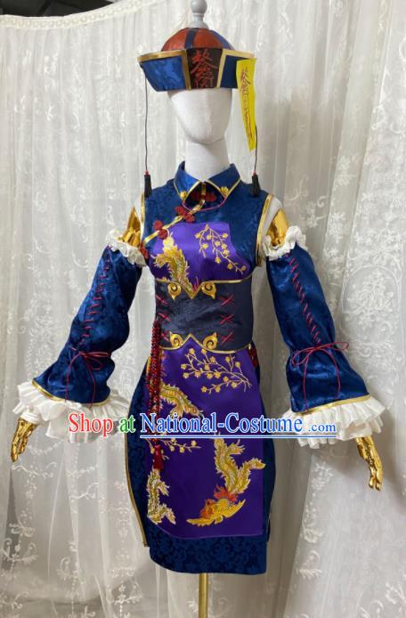 Top Halloween Performance Garment Costume Cartoon Sexy Woman Clothing Cosplay Zombie Navy Short Dress Outfits