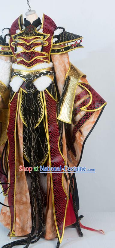 Chinese Traditional Puppet Show General Garment Costumes Cosplay Swordsman Clothing Ancient King Uniforms