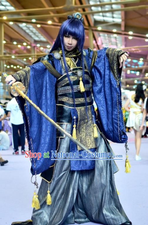 Chinese Traditional Puppet Show Warrior Jian Wuji Garment Costumes Cosplay Swordsman Clothing Ancient Young Hero Uniforms