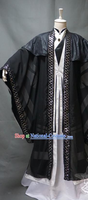 Chinese Ancient Kungfu Master Uniforms Traditional Puppet Show Swordsman Yin Chunqiu Garment Costumes Cosplay Taoist Priest Clothing