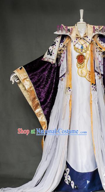 Chinese Ancient Dragon King Uniforms Traditional Puppet Show Swordsman Beiming Fengyu Garment Costumes Cosplay Immortal Prince Clothing