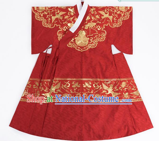 China Ming Dynasty Emperor Historical Clothing Ancient Royal Monarch Garment Costumes Traditional Hanfu Apparels Complete Set