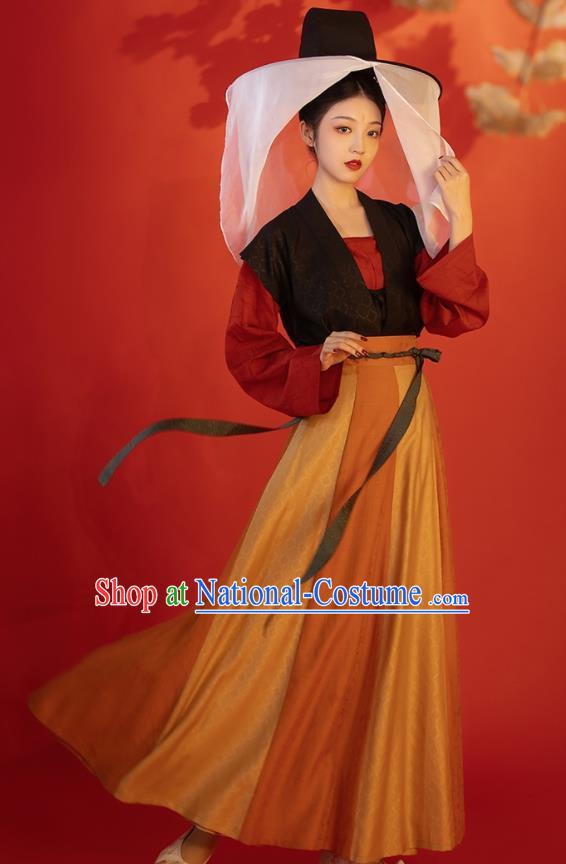 China Traditional Civilian Lady Hanfu Dress Apparels Tang Dynasty Court Maid Historical Clothing Ancient Young Beauty Garment Costumes