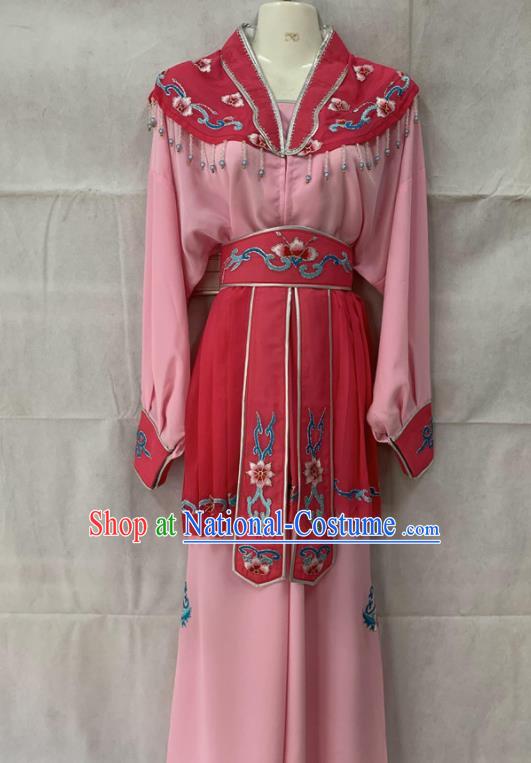 China Beijing Opera Xiaodan Pink Dress Outfits Traditional Opera Actress Garment Costumes Ancient Swordswoman Clothing