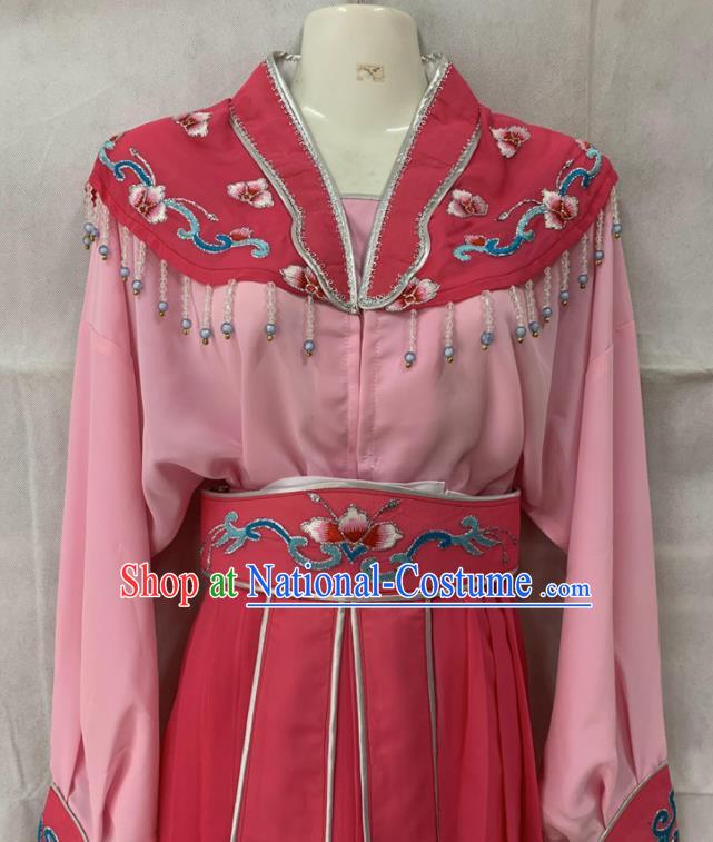 China Beijing Opera Xiaodan Pink Dress Outfits Traditional Opera Actress Garment Costumes Ancient Swordswoman Clothing