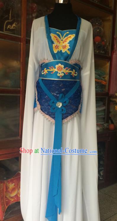 China Ancient Palace Lady Clothing Beijing Opera Actress White Dress Outfits Traditional Opera Fairy Garment Costumes