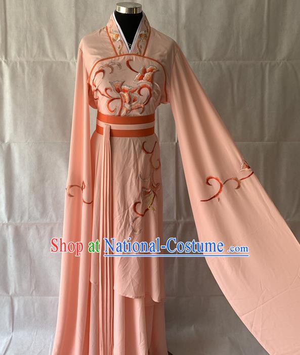 China Traditional Opera Young Beauty Garment Costumes Ancient Fairy Clothing Beijing Opera Palace Lady Orange Dress Outfits