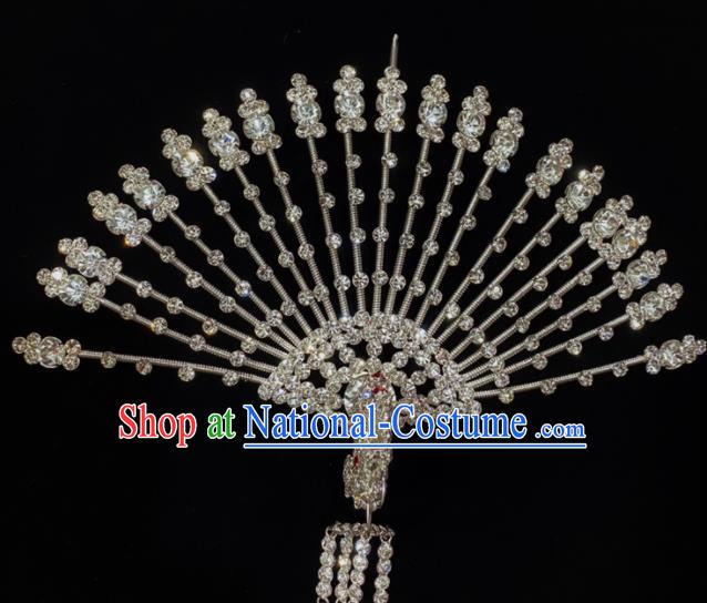 Chinese Shanxi Opera Actress Hair Accessories Peking Opera Empress Crystal Hair Crown Traditional Opera Diva Phoenix Hairpin