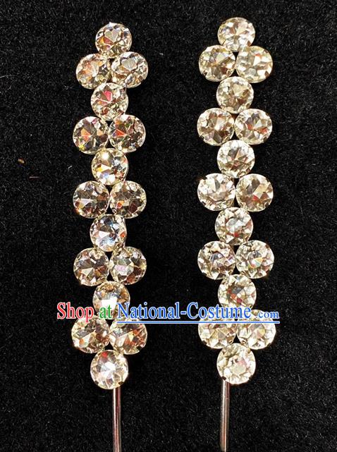 Chinese Shanxi Opera Diva Hair Accessories Peking Opera Hua Tan Crystal Hair Stick Traditional Opera Actress Hairpin