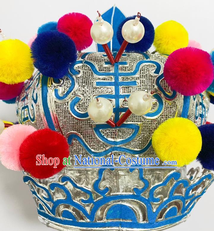 Handmade China Ancient Swordsman Hair Accessories Peking Opera Wusheng Hat Beijing Opera Warrior Helmet Headwear