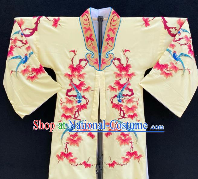 China Traditional Opera Young Lady Garment Costume Ancient Princess Clothing Beijing Opera Hua Tan Embroidered Yellow Cape