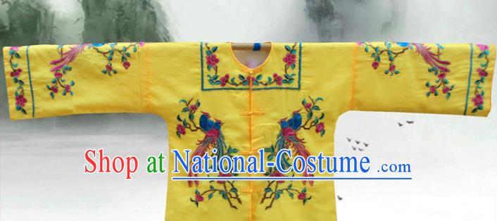 China Beijing Opera Hua Tan Embroidered Yellow Blouse Traditional Opera Imperial Concubine Garment Costume Ancient Palace Beauty Clothing