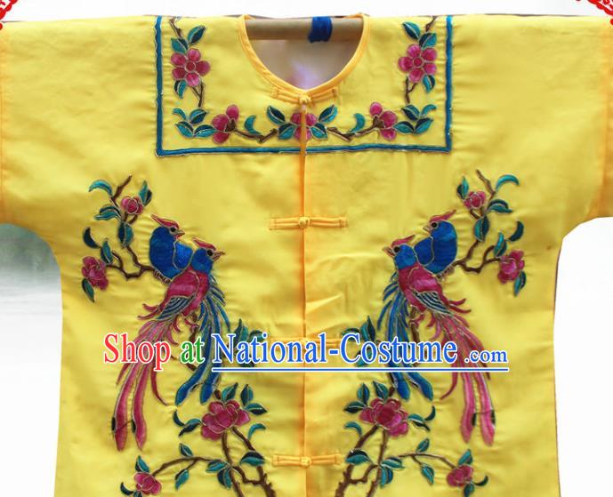 China Beijing Opera Hua Tan Embroidered Yellow Blouse Traditional Opera Imperial Concubine Garment Costume Ancient Palace Beauty Clothing