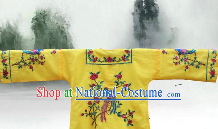 China Beijing Opera Hua Tan Embroidered Yellow Blouse Traditional Opera Imperial Concubine Garment Costume Ancient Palace Beauty Clothing