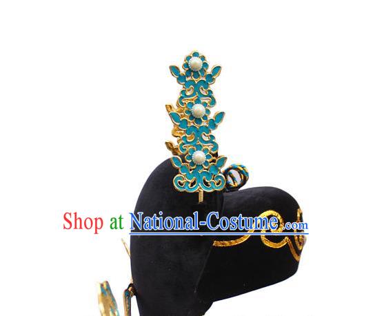 Handmade China Beijing Opera Official Helmet Headwear Ancient Young Childe Hat Peking Opera Xiaosheng Headdress