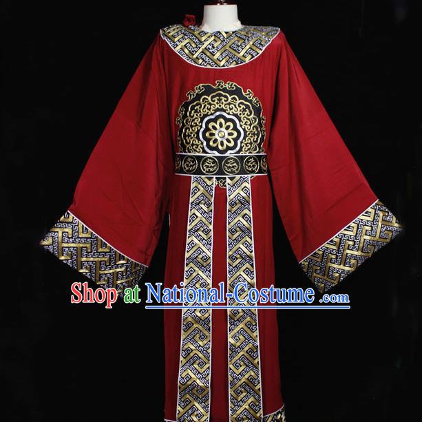 Chinese Beijing Opera Xiaosheng Garment Costume Peking Opera Official Embroidered Red Robe Traditional Opera Noble Childe Clothing