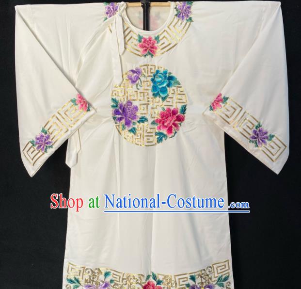 Chinese Traditional Opera Scholar Clothing Shanxi Opera Young Childe Garment Costume Peking Opera Xiaosheng Embroidered White Robe