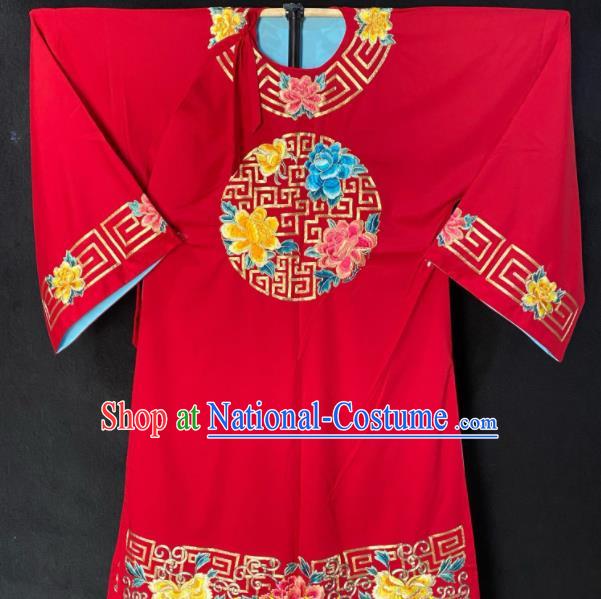 Chinese Peking Opera Xiaosheng Embroidered Red Robe Traditional Opera Scholar Clothing Shanxi Opera Young Childe Garment Costume