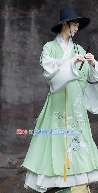 China Ancient Young Childe Hanfu Robe Attire Ming Dynasty Prince Garment Costumes Traditional Scholar Historical Clothing