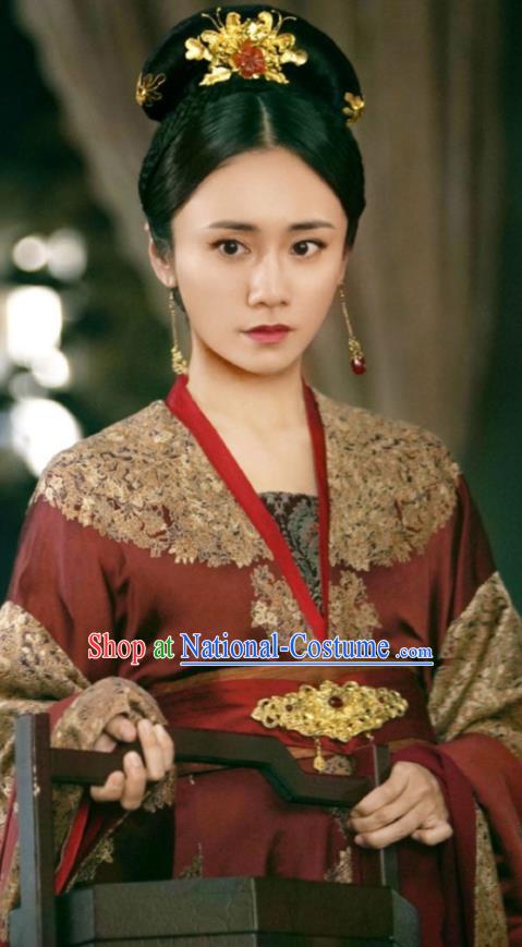 China Ancient Imperial Concubine Hanfu Dress Garments Drama The Rebel Princess Sun Jin Er Replica Costumes Southern and Northern Dynasties Clothing