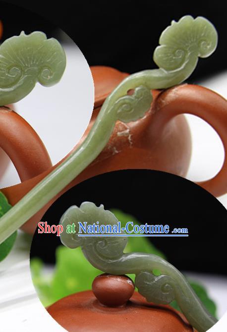 China Handmade Carving Cloud Hairpin National Jade Hair Stick Classical Cheongsam Hair accessories