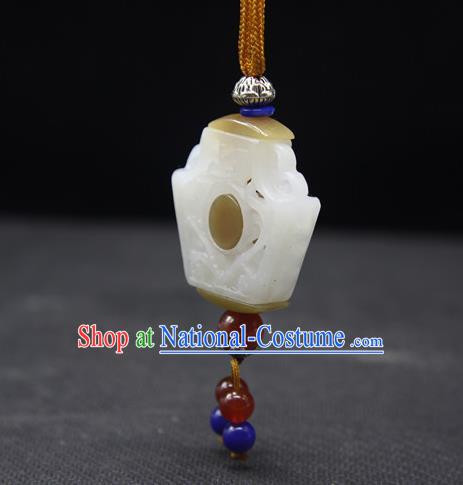 China Handmade Carving Necklace Pendant National Hetian Jade Sachet Classical Cheongsam Jewelry Accessories