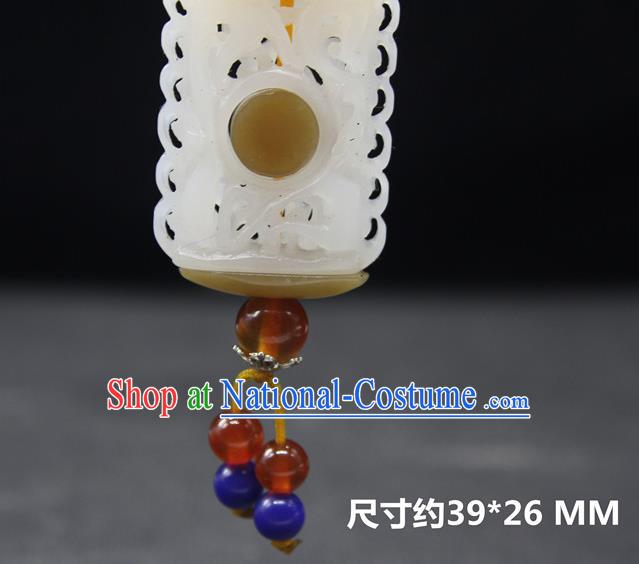 China Handmade Carving Pendant National Hetian Jade Sachet Classical Cheongsam Jewelry Accessories