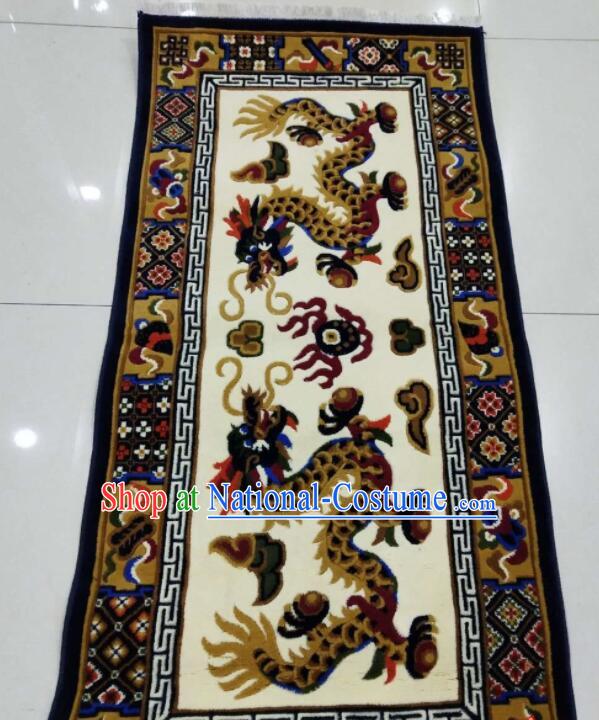 Tibetan Double Dragons Rug Chinese Handmade Rug