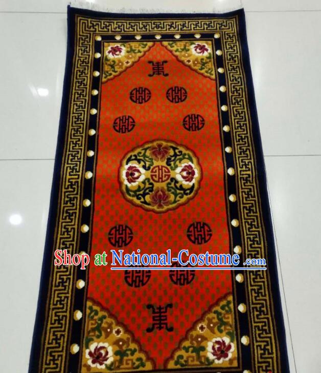 Tibetan Longevity Flowers Rug Chinese Handmade Jacinth Rug