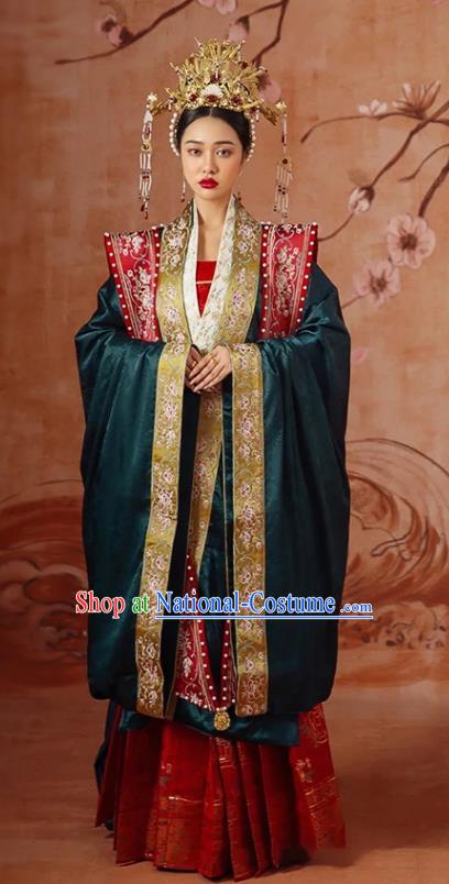 China Ancient Empress Wedding Clothing Traditional Song Dynasty Bride Garment Costumes and Headpieces