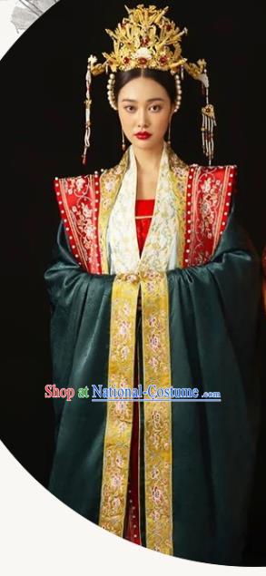 China Ancient Empress Wedding Clothing Traditional Song Dynasty Bride Garment Costumes and Headpieces