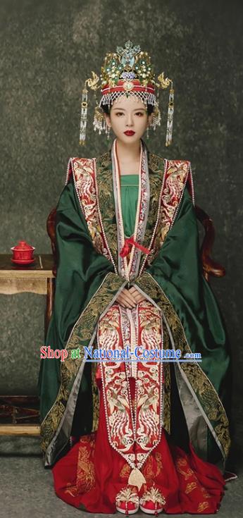 China Ancient Empress Xia Pei Wedding Clothing Traditional Song Dynasty Bride Garment Costumes and Headdress