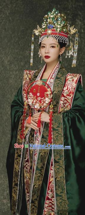 China Ancient Empress Xia Pei Wedding Clothing Traditional Song Dynasty Bride Garment Costumes and Headdress