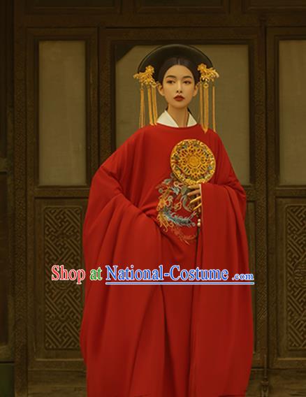 Chinese Ancient Imperial Consort Garment Costumes Traditional Wedding Clothing Song Dynasty Red Hanfu Dress