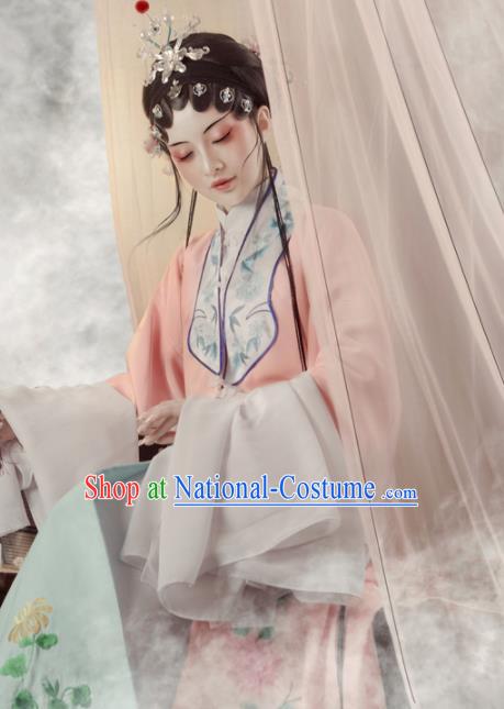 Chinese Traditional Opera Clothing Yue Opera Actress Pink Dress Ancient Noble Lady Garment Costumes