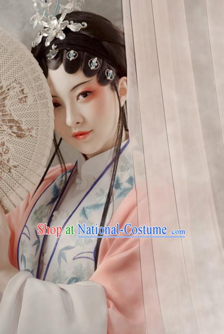 Chinese Traditional Opera Clothing Yue Opera Actress Pink Dress Ancient Noble Lady Garment Costumes