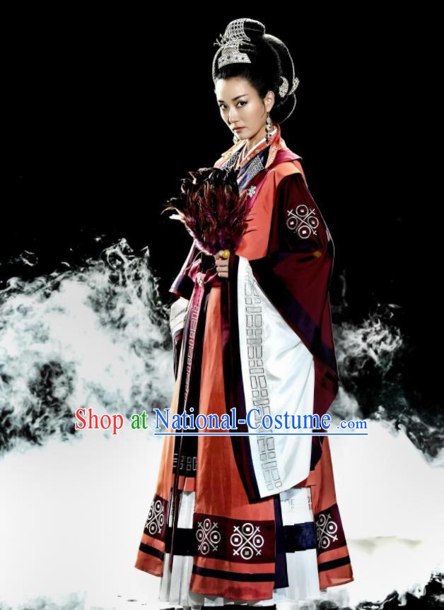 TV Series GyeBaek Queen Sa Taek Dress Ancient Garment Costumes Korean Traditional Clothing and Headdress Complete Set