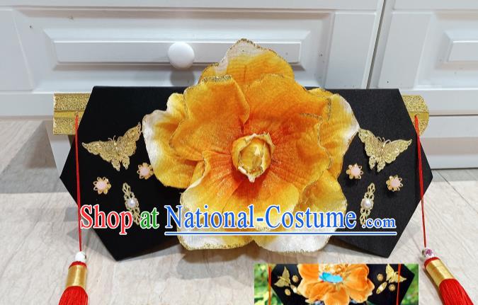 China TV Series Princess of Pearl Xiao Yan Zi Hair Accessories Traditional Qing Dynasty Court Lady Headdress Ancient Infanta Giant Wing Headpiece