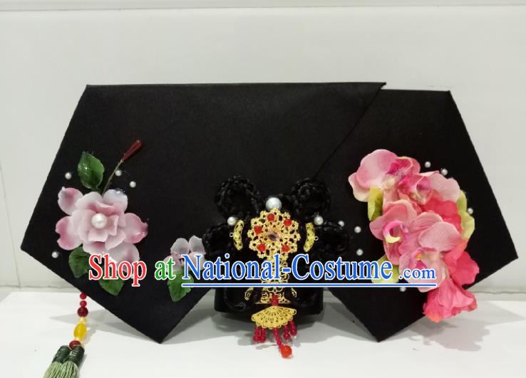 China Traditional Qing Dynasty Imperial Consort Headdress TV Series Empresses in the Palace An Ling Rong Headpiece Ancient Court Woman Giant Wing Hair Accessories