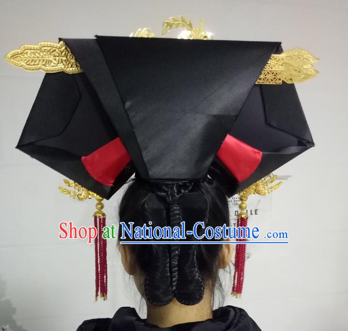 China Ancient Imperial Consort Giant Wing Hair Accessories Traditional Qing Dynasty Golden Phoenix Headdress TV Series Empresses in the Palace Zhen Huan Headpiece