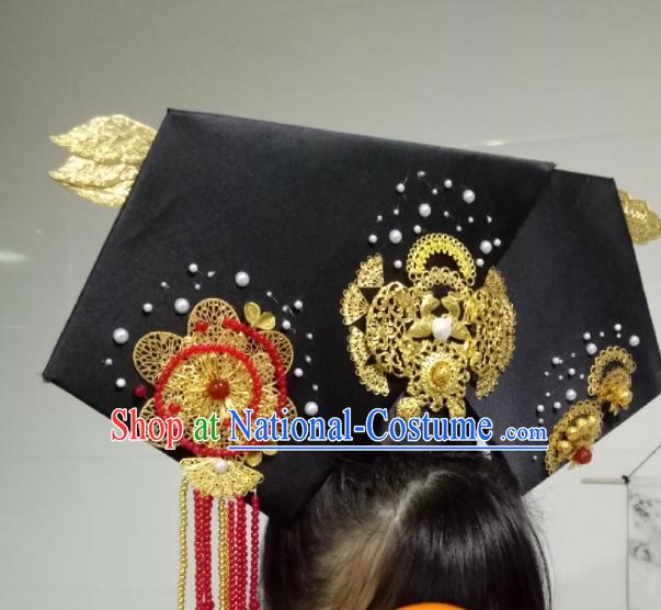 China Traditional Qing Dynasty Queen Headdress TV Series Empresses in the Palace Headpiece Ancient Imperial Consort Giant Wing Hair Accessories