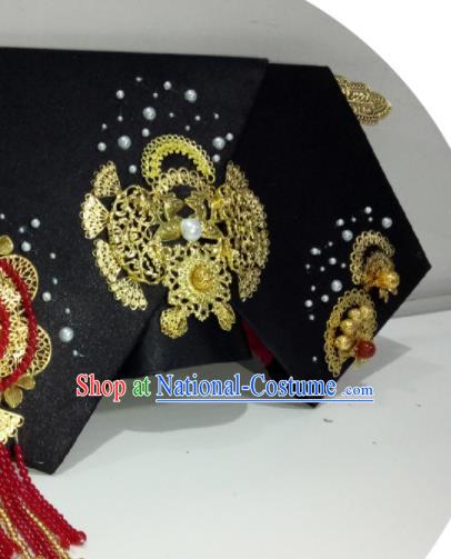 China Traditional Qing Dynasty Queen Headdress TV Series Empresses in the Palace Headpiece Ancient Imperial Consort Giant Wing Hair Accessories