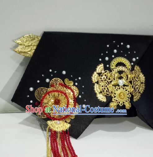 China Traditional Qing Dynasty Queen Headdress TV Series Empresses in the Palace Headpiece Ancient Imperial Consort Giant Wing Hair Accessories